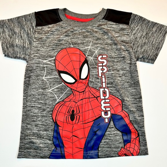 Marvel Spider-Man Boys' 7 T-Shirt Kids Gray Red Superhero Graphic Tee - Picture 1 of 4